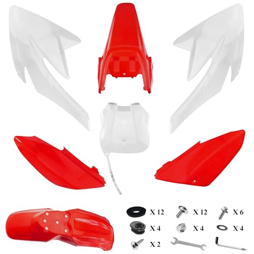 PRO BAT 7 PCs Plastic Fender Fairing Kit - color: White&Red Plastic Fender Kit