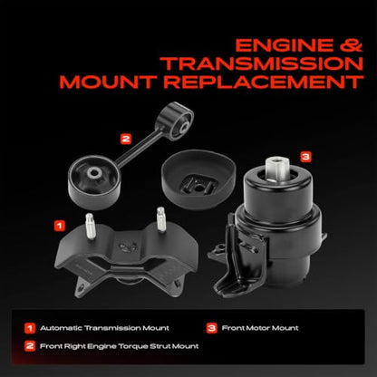 A-Premium Engine Motor and Transmission Mount Kit, with Torque Strut Mount