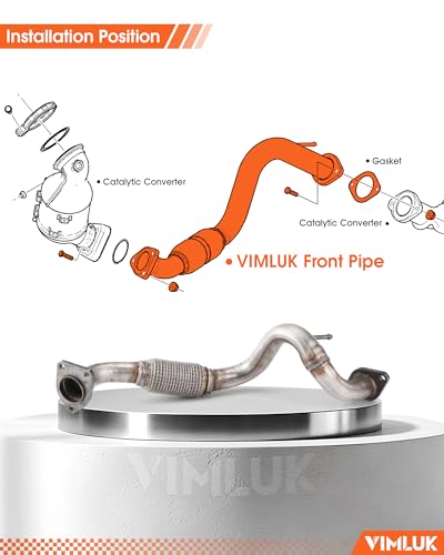 53826 Stainless Steel Exhaust Flex Pipe Compatible with 2008-2013 Nissan Rogue; 2014-2015 Nissan Rogue Select (VK-53826) - size: 2008-2013 Nissan Rogue / 2014-2015 Rogue Select