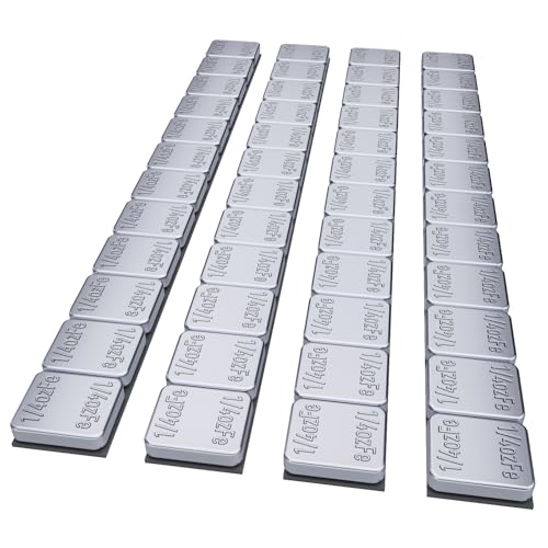 MIKKUPPA 1/4oz Adhesive Stick on Wheel Weights, Chrome 0.25oz, 12oz/Box - color: Chrome, size: 48 PCS