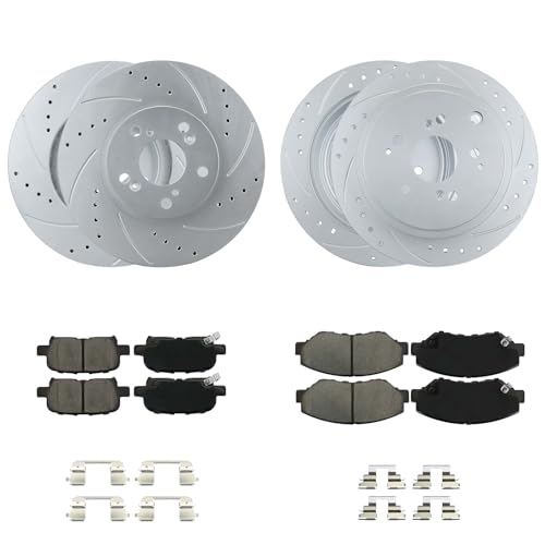 BETTHAND Front And Rear Brake Pads And Rotors Compatible With Honda - size: 96795*2+980032*2+D914-7795+D865-7740