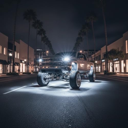 YONEDA White Rock Lights for Trucks, 4 Pods, IP68 Waterproof - color: White, size: 4 Pods