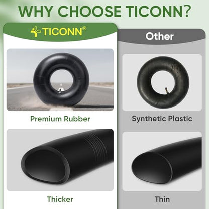 TICONN 2.50/2.80-4 Tire Inner Tube, 2 Pack Inner Tire Tube for Wheelbarrow Tires, Replacement Tube with TR-87 Bent Valve Stem for Hand Trucks, Utility Cart, Lawn Mowers, Wheelbarrows, Dollys - size: 2.50/2.80-4（TR-87）