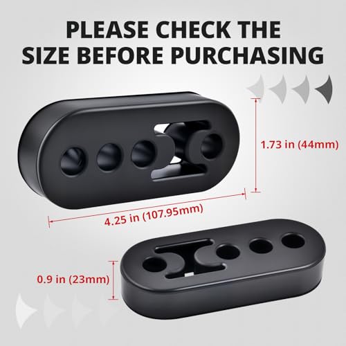 evil energy Exhaust Hanger, Adjustable 4-Hole Universal Muffler Hanger, Reduces Vibration & Noise, EPDM Rubber Exhaust Bushing, 4PCS - style: 4 Holes