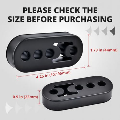 evil energy Exhaust Hanger, Adjustable 4-Hole Universal Muffler Hanger, Reduces Vibration & Noise, EPDM Rubber Exhaust Bushing, 4PCS - style: 4 Holes
