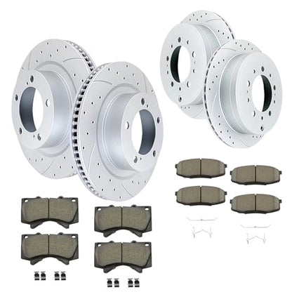 Acinoparts Front (13.90") and Rear(13.58") Brake Kit for 2008-2021 Toyota - size: HMBK22201