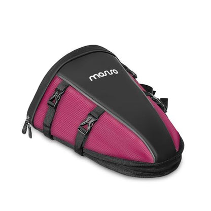 MOSISO Motorcycle Tail Bag Waterproof Polyester Storage Saddle Bag,Rose Red - color: Rose Red