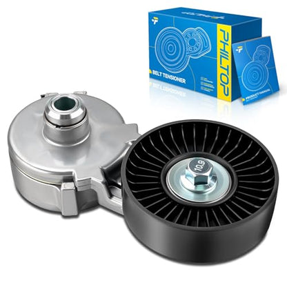 PHILTOP Belt Tensioner Assembly with Pulley Compatible with Ford F-150, F-250, Bronco, F-350, F-250 HD, E-150 Econoline, E-350 Econoline Club Wagon, E-250 Econoline, E-350 Econoline - size: for Ford F-150 1987-1996