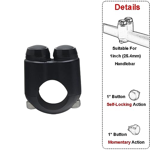2 Buttons CNC Hand Control Momentary Switch Micro Switch - size: 1 Inch Black