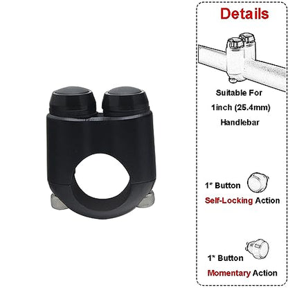 2 Buttons CNC Hand Control Momentary Switch Micro Switch - size: 1 Inch Black