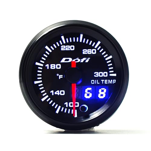 2" 52mm 7 Color LED Pointer Digital Oil Temp Car Gauge - style: Oil Temp Gauge (100-300℉)