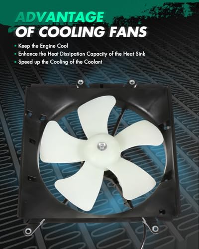 SCITOO Engine Cooling Fan compatible with 1993-1997 for Geo Prizm 1.6L 1.8L - size: 600150