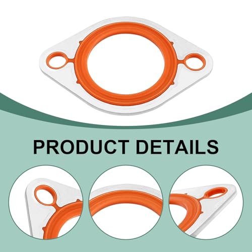 Thermostat Water Neck Housing Gasket, 1/8 Inch Aluminum Carrier & High Temp Silicone Replacement for Chevy SBC BBC 265 283 305 327 350 383 396 400 427 454 472 500 Engines Coolant Outlet (2Pcs) - size: 2Pcs