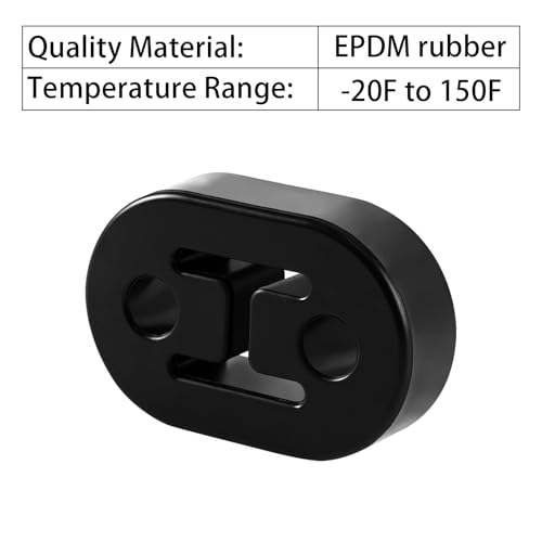 6 Pack Exhaust Rubber Hanger, Rubber Muffler Hangers with 2 Holes 0.47 Inch - color: black-6PCS