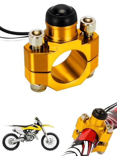 JFG RACING Dirt Bike Universal Engine Stop Start Kill Switch with Backplate - color: Yellow, size: Medium
