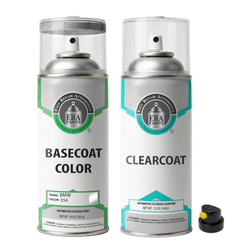 ERA Paints - 354 - Titanium Silver Metallic for BMW Exact OEM Color Match Automotive Touch Up Paint for Cars - Spray Paint with Premium Spray Nozzle - Essential Kit - Made in USA - style: Spray - Essential Kit
