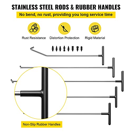 VEVOR Rods Dent Removal Kit, 13 Pcs Paintless Dent Repair Rods, Stainless Steel Dent Rods, Whale Tail Dent Repair Tools, Professional Hail Dent Removal Tool For Minor Dents, Door Dings And Hail Damage - size: 13pcs