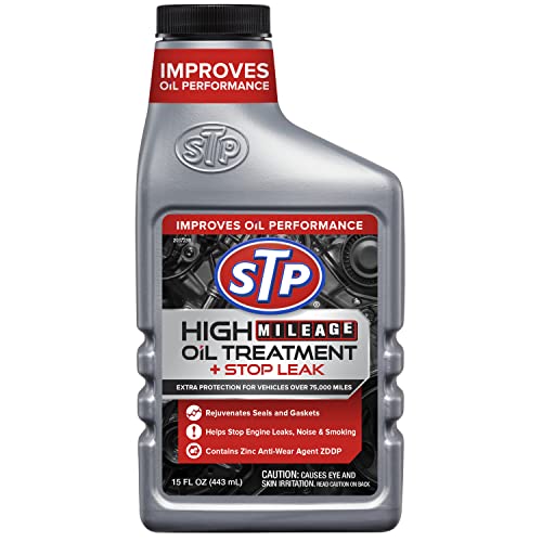 STP High Mileage Oil Treatment + Stop Leak - 15 FL OZ - size: 15 OZ