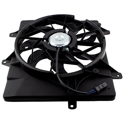 BOXI 620-440 Radiator Condenser Cooling Fan Assembly Fits for Chrysler PT Cruiser 2001-2008 2.4L L4 with 3-Pin Connector (Replaces 5017407AA)