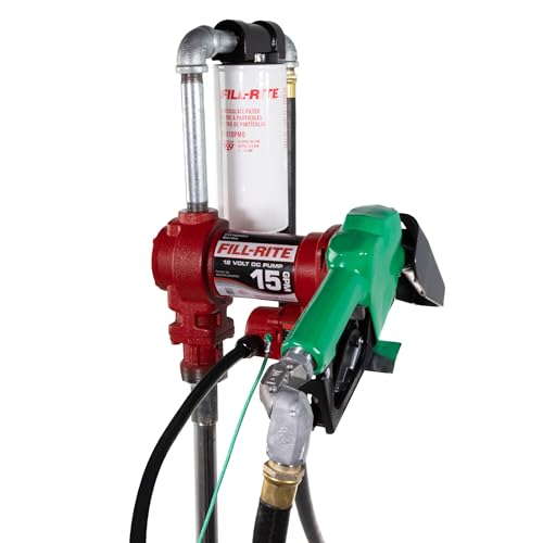 Fill-Rite FR1220HDSFQ 12V 15 GPM Fuel Transfer Pump with Premium Filter Package | Gasoline, Diesel, Kerosene, Ethanol Blends, Methanol Blends, & Biodiesel - style: Filter Package & Swivel
