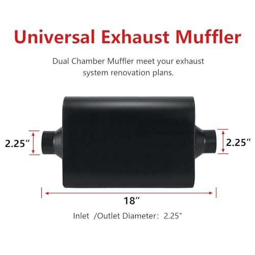 Muffler 2.25" Universal Chambered Performance Race Muffler - size: 2.25" center in | 2.25" center out, style: Center in | Center out