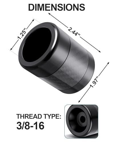 MoKitDora Motorcycle Frame Sliders Aluminum Alloy 3/8"-16 Thread for Harley 1.25" Saddlebag Guard Highway & Flat-out Crash Bar, Black - color: Black