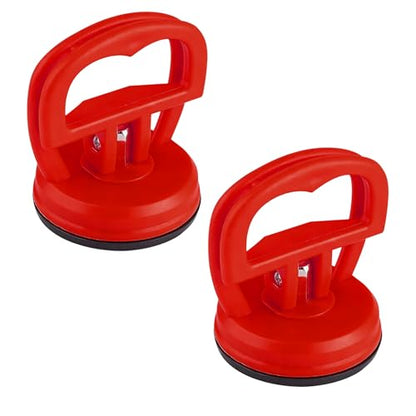 2PCS Car Dent Puller, Dent Remover Tool for Car, Suction Cup Car Dent Puller Kit with Handle, Auto Body Small Dent Remover Puller for Phone Screen Removal, Objects Moving and Lifting (Red) - color: Red