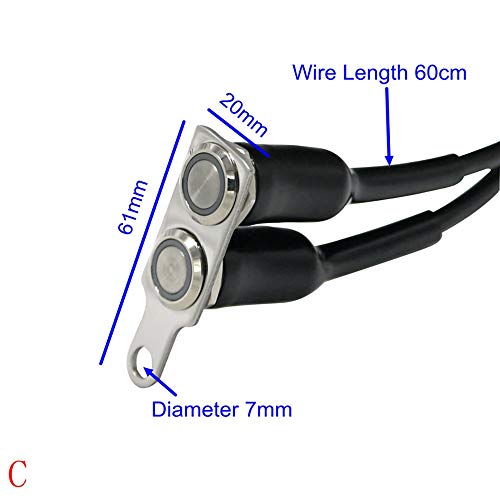 Rayana Universal Stainless Steel LED Motorcycle Switch ON-Off Handlebar Adjustable Mount Waterproof Switches Button DC12V Fog Light (Color : C-Bule)