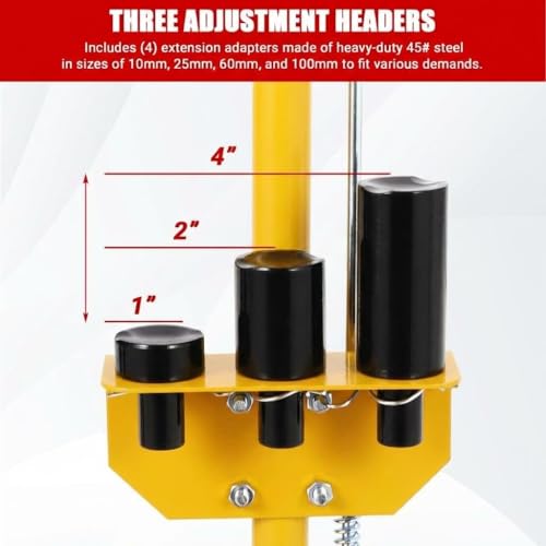 GarveeTech 30 Ton Air Hydraulic Floor Jack for Heavy Duty Trucks & Tractors – Low Profile (9"-17.7"), 4 Adapters, 46" Adjustable Handle – 66,000 Lbs Capacity - color: 30 Yellow
