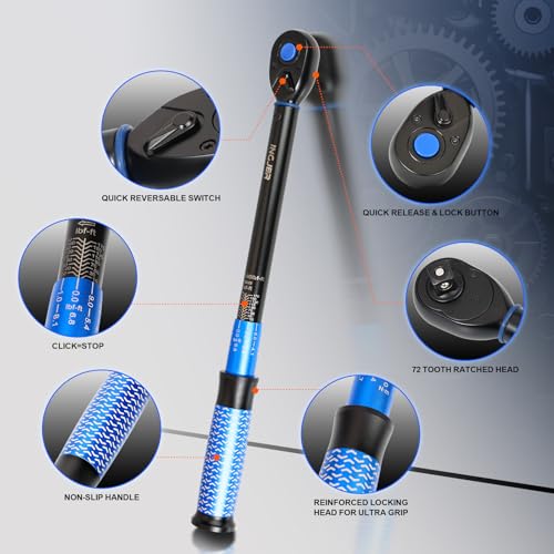 Torque Wrench 1/2, 10-180ft.lb, UPGRADE Torque Wrench Auto - size: 1/2inch 10-180Ft.lb