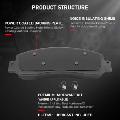 cciyu D1069 Ceramic Front Brake Pad Set - size: Front[D1069]