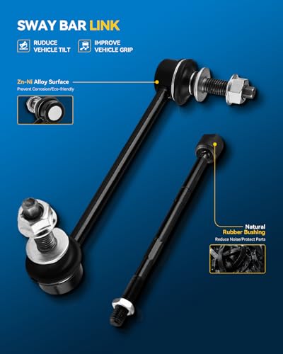 PHILTOP 6Pcs Front Lower Control Arm w/Ball Joint Sway Bar End Link Tie Rod End Fit for Nissan Rogue 2014-2020 Rogue Sport 2017-2022 Qashqai S/SV 2017-2019 Replacement Suspension Steering Kit