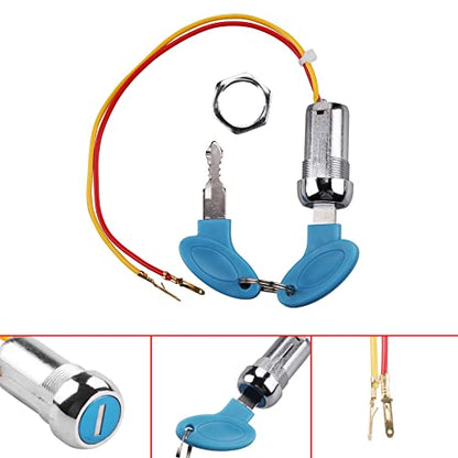 2 Pack 2 Wires Ignition Switch Key Starter Switch with 4 Keys On-Off for Electric Scooter ATV Moped Go Kart