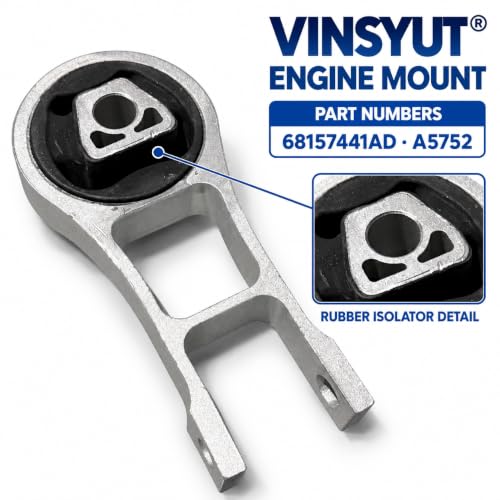 4PC Engine Mount & Trans Mount Kit for Jeep Cherokee 2.4L 2014-2019 - color: grey and black