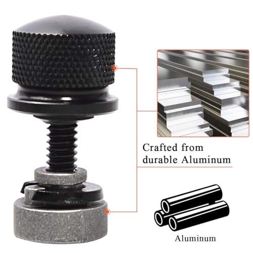 FOVPLUE 1/4″-20 Thread Seat Bolt/Screw and Nut Kit for Harley Softail - color: BLACK BOLT/NUT/WASHER