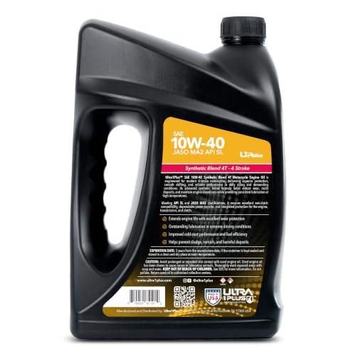 4T 10W-40 Synthetic Blend Motorcycle Oil JASO MA2 API SL 1 Gallon - size: 1 Gallon