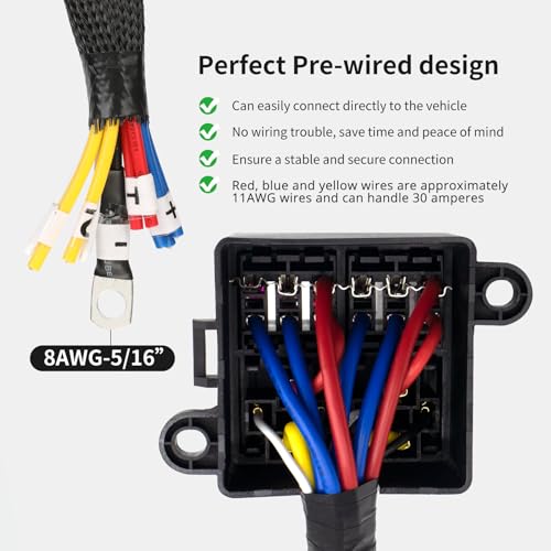 2‑Pack 12V Pre‑Wired Fuse Relay Box – Each with 2 Relays & 6 Fuses, 40A/50A ATC/ATO Fuses, 80A 4‑Pin JD1912 Relay, Wire Rated 30A, for Car Truck RV - size: 80A 2 Relay 6 Fuse-2Pack