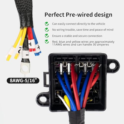 2‑Pack 12V Pre‑Wired Fuse Relay Box – Each with 2 Relays & 6 Fuses, 40A/50A ATC/ATO Fuses, 80A 4‑Pin JD1912 Relay, Wire Rated 30A, for Car Truck RV - size: 80A 2 Relay 6 Fuse-2Pack