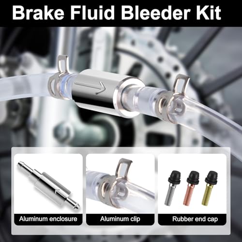 Brake Bleeder Kit - One Way Check Valve Tube Bleeding Tool Kit for Car Motorcycle Clutch, Brake Fluid Flush Kit, Hydraulic System Bleeding for Car Motorbike Clutch