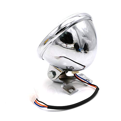 0014 5'' 12v LED Metal Motorcycle High/Low Beam Bulb Headight for Chopper Bobber Cruiser Chrome - color: chrome