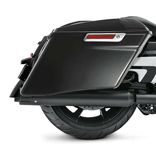 TCT-MOTORPARTS 4" Extended Hard Saddlebags Fit for Harley CVO Touring Road King FLHR Road Glide Street Electra Glide Ultra-Classic 2014-2024 - color: Vivid Black w/ Chrome Latches