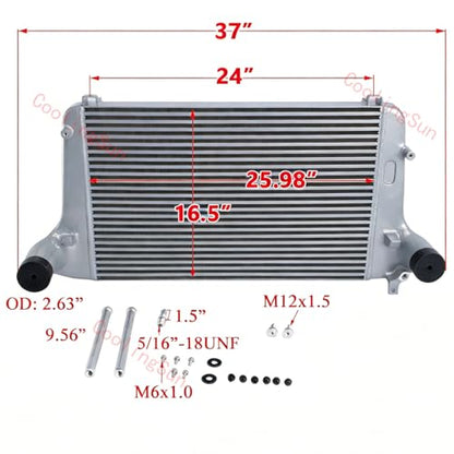 Performance Front Mount Aluminum Intercooler Compatible with 2020-2023 Ford Explorer ST 3.0L EcoBoost V6 CD6 Chassis, 625 HP Max, Bar-and-Plate Core
