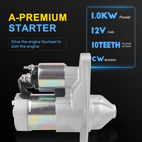 17982 17449 Starter Replacement for Nissan Sentra 2.0L 1.8L 1.6L 07-19, Versa 1.8 07-12, Juke 11-17, Cube 09-14, NV200 13-21, Chevrolet City Express 15-18 L4 Engine OE# S114-902A 19317693 - color: 17982