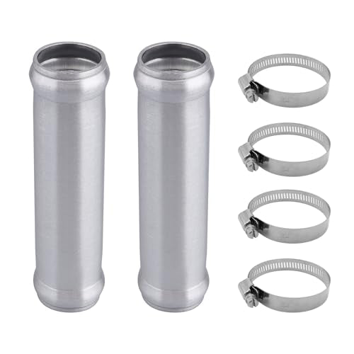 AC PERFORMANCE OD 3/4" Aluminum Tube Hose Joiner 2PCS with Clamps - size: 3/4" (19mm) - 2PCS