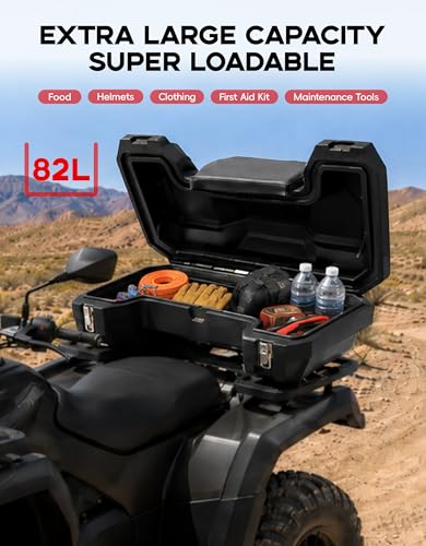 TCT-MOTORPARTS 82L Black ATV Rear Cargo Storage Box & Lounger Seat Trunk - color: 82L