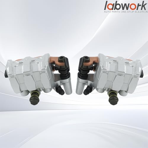 labwork Front Left and Right Brake Caliper Set with Pads Replacement for Yamaha Rhino 660 2004-2007 Rhino 700 2008-2013 Rhino 450 2006-2009 5B4-2580T-01-00 5B4-2580U-01-00 59300-05H00-999