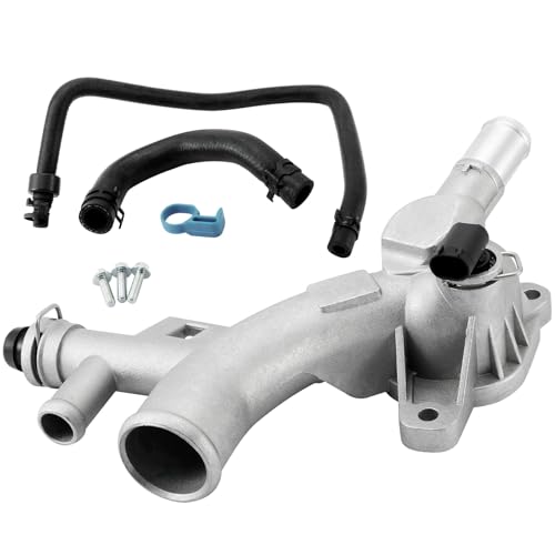 AULINK 25193922 Coolant Thermostat Water Outlet with Hose For Chevy 1.4L L4