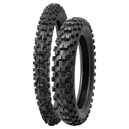 Tusk EMEX T-45® Front & Rear Tire Set 90/100x21 & 120/80x19 – Intermediate/Hard Terrain Knobby Motocross Tires for Dirt Bikes, Trail, and Off-Road Riding - size: 90/100x21 & 120/80x19