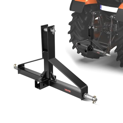 VEVOR 3 Point Trailer Hitch with 2 in Receiver, 3pt Quick Hitch Attachment for Category 1 Tractor, 3000lbs Capacity, Tow Drawbar Adapter, Compatible with Kubota, Mahindra, Ford, Yanmar, John Deere - size: ‎25.98 "Lx 17.72 "H, style: No Towing Ball