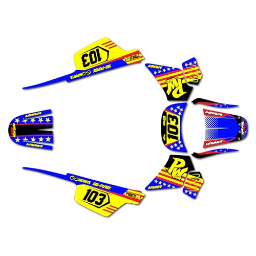 Graphics Kit for Yamaha PW50 (1980-2023) Usa Series Yellow 09 Mil - Dirt bike Custom Racing Graphics Decals Stickers Kit, no-plastics - color: Yellow, size: 9 Mil - Easy Go